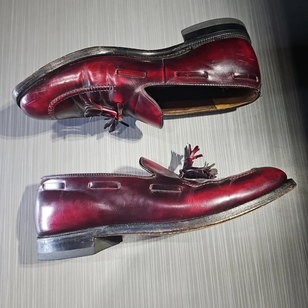 Johnston & Murphy Aristocraft Cordovan/Burgundy Tassel‎ Loafers Men's Size 8.5